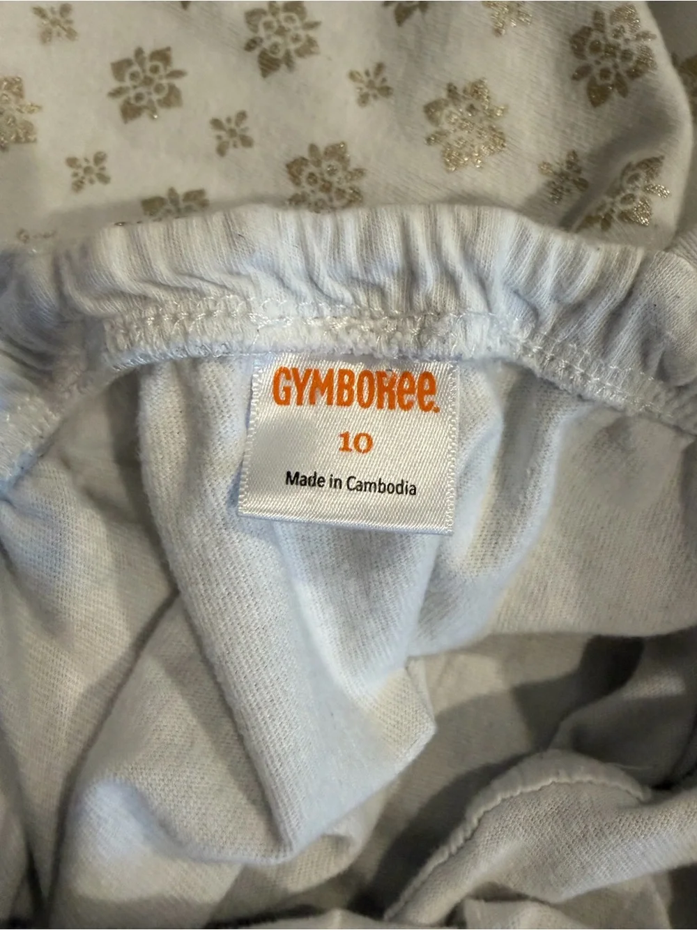 Gymboree White Dress with Beige Tile Print